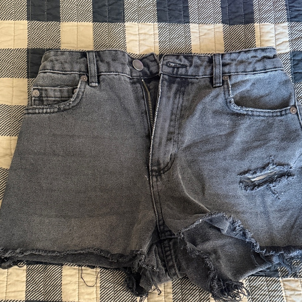 Billabong High-Rise Distressed Black Denim Shorts